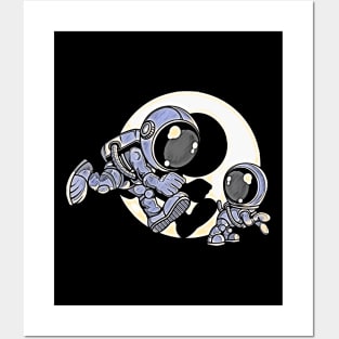 Astronaut And Little Dog • Funny And Cool Sci-Fi Cartoon Drawing Design Great For Any Occasion And For Everyone Posters and Art